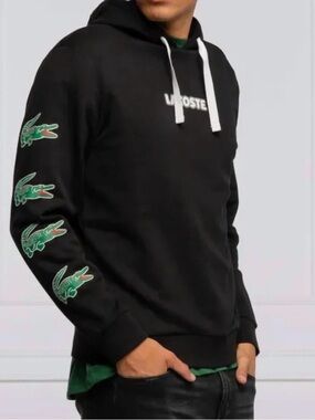 🔥100% Authentic LACOSTE  
Sport Crocodile Hoodie In Black/Size Medium 🔥